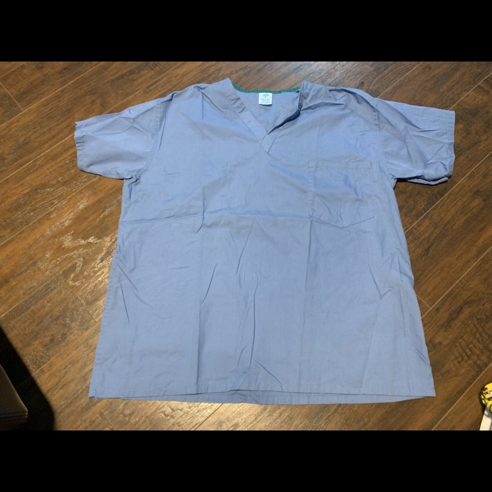 Medline light blue scrubs top